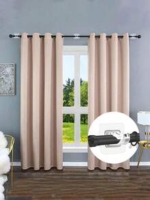 Self-Adhesive Curtain Rod, Adjustable Curtain Rod Hooks, No Nails Needed, Suitable For Bathroom, Kitchen, Hotel - Multicolor - View 3