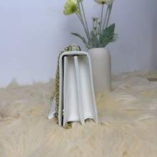 Jacjzawa Nueva bolsa de cadena de moda para mujer, bolsa cuadrada de color caramelo, bolso versátil de hombro y bandolera