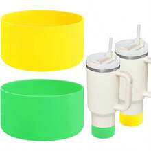 Silicone Boots Adventure 40oz Tumbler With Handle IceFlow 30oz 20oz, Protective Bottle Bottom Sleeve, Non - Slip Sport Bottle Accessories 2Lakeblue - 1綠1黃 - 查看 2