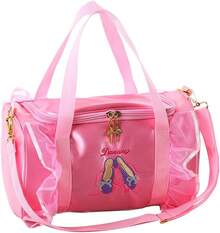 Bolsa de baile para niños, ligera, linda, bolsa de ballet para gimnasio, viajes, bolsa de viaje para niñas, bolsa de vestido de tutú, regalo para niñas de 3 a 6 años, Con color, Lindo - Vestido rosa con lentejuelas - Ver 12