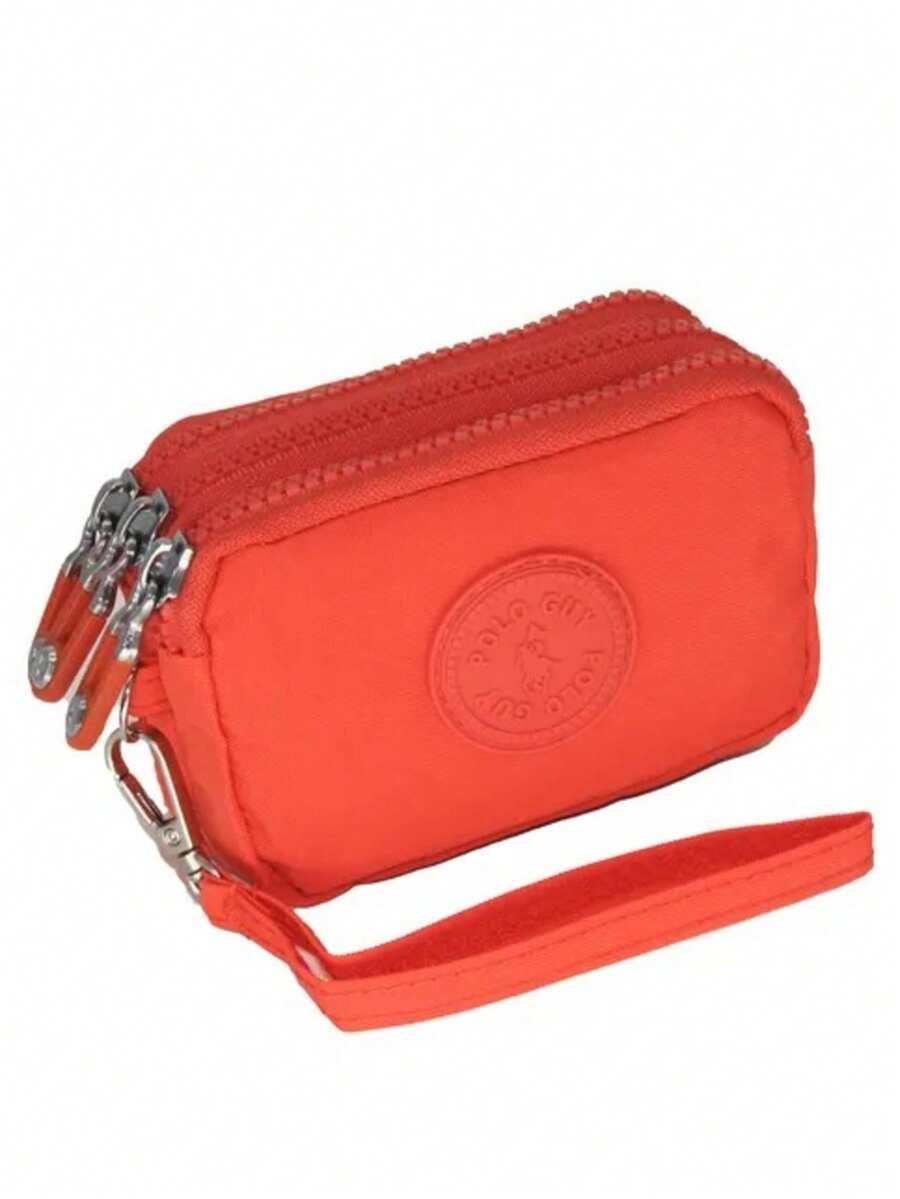 Monedero Tarjetero Mini 3 Compartimentos Con Asa. Polo Guy. - Naranja - Ver 1