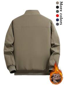 Thermal Lined Jacket, Fashionable, Warm, Casual, Suitable For Men's Daily And Outdoor Sports Wear In Autumn/Winter - Khaki - View 2