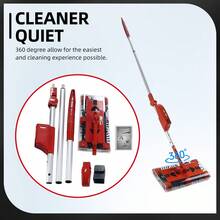 Cordless Vacuum Cleaner Foldable Sweeping Machine Household 360° Portable 45in Floor Sweeper Rechargeable Floor And Carpet Sweeper Vacuum Cleaner 45" - Rose Red - View 5