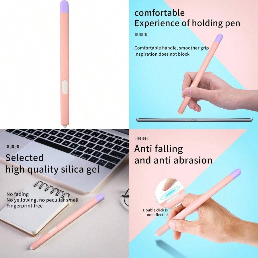 YP Dual Color Pen Sleeve For Samsung Galaxy Tab S6 Lite P610 P615 Tablet S6Lite Pencil Case S Pen Bag NonSlip Protection Stylus Cover Pink For Tab S6LIte - 粉色 - 查看 1