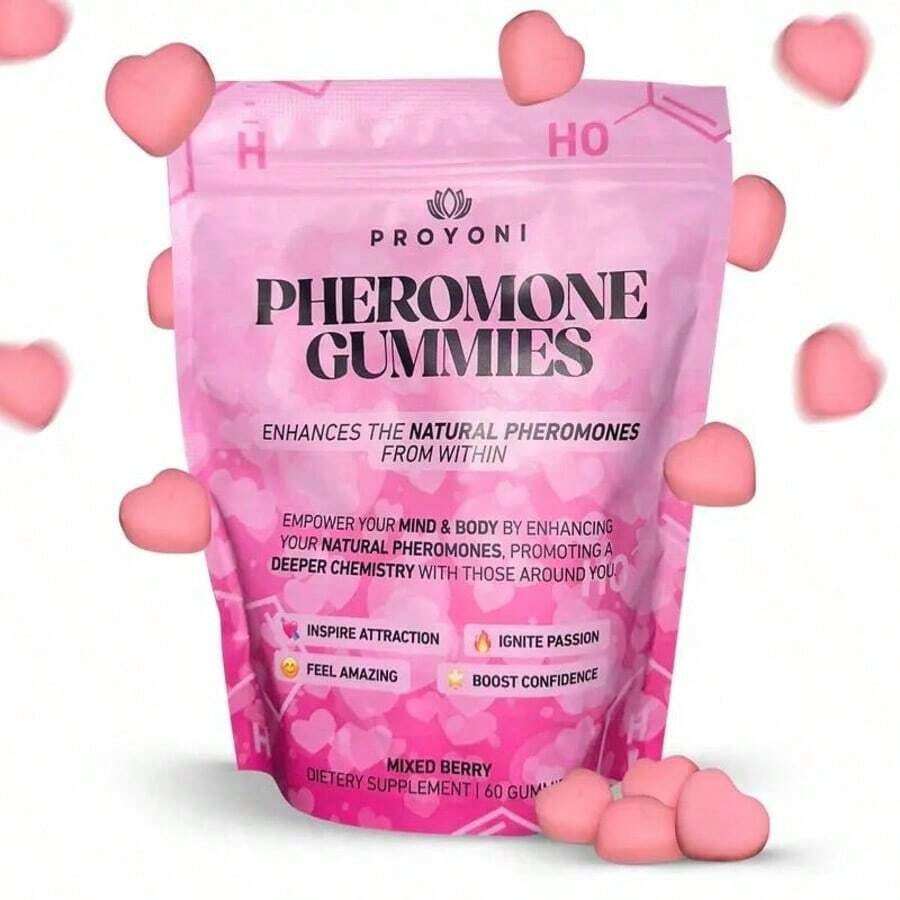 Sinpuyle ProYoni Pheromone Gummies For Women – Enhance Natural Pheromones From Within | Mixed Berry Flavor | 60 Gummies | Boost Confidence & Attraction | Non-GMO, Gluten-Free - Gói 1 - Xem 1
