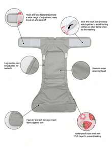 1 pièce de couche lavable pour chien, conçue pour les chiennes, trou sans queue, réutilisable, culotte de propreté pour chien, convient aux bouledogues français à queue coupée, boston terriers et autres races - Multicolore - Voir 3