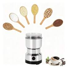 Molinillo de café pequeño para el hogar de 110V, triturador de hierbas medicinales, mezclador eléctrico, molinillo de polvo - Enchufe estadounidense de 110 V [acero inoxidable] - Ver 1