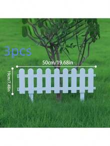 3pcs White Plastic Garden Fence - Durable Anti-Digging Decorative Fence For Patio, Yard & Outdoor Spaces, Lightweight & Easy To Install, Perfect For Creating Boundaries With Cats And Dogs, Outdoor Decorative Fence | Classic White Picket | Lightweight Construction, Fences For Outside