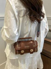 1 pièce Mini sac à main rétro en forme de baril pour femmes, convient pour un usage quotidien