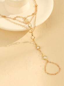 Vòng tay vàng cho nữ, vòng tay vàng dạng nhẫn, vòng tay dạng nhẫn đeo đốt ngón tay, trang sức đá Cubic Zirconia, phụ kiện đi biển mùa hè. - Nhiều màu - Xem 3