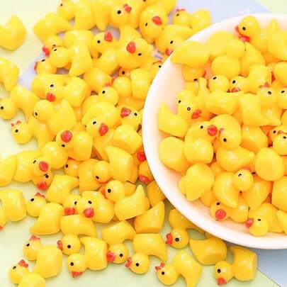 15/25/50/100Pcs Mini Resin Ducks, Tiny Ducks Figurines Bulk For Miniature Dollhouse Decor Accessories Garden Aquarium Potted DIY Ornament Party Toys,Room, Garden, And Festival Decorations, Party Favors