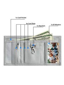 Kids/Teens Cartoon Football Pattern Trifold Wallet, Zipper Pocket Coin Purse With Key Chain, Durable Polyester Material, Suitable For Daily Use, Christmas, Birthday Gift - Multicolor - View 6