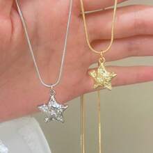 Stroll Through The Galaxy - Y2K  Pentagram Necklace For Women Sweet Cool Girl Style Clavicle Chain Niche Design Versatile Choker - Gold - View 1