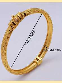 A Set Of Luxury 18k Gold Plated Explosive Bracelets, Dubai African, European And American Women's Bridal Jewelry