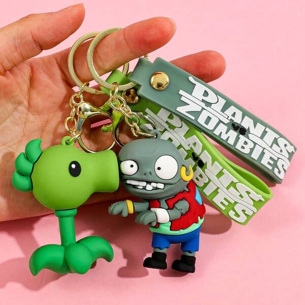 PLANTS VS ZOMBIES Cartoon PLANT VS ZOMBIES Keychain, Designed With Cartoon Sunflowers And Zombies, Comes In A Variety Of Styles, Perfect For Bags And Car Keys, Making It An Ideal Birthday Or Valentine's Day Gift, The Perfect Gift Christmas