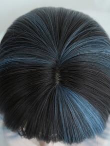 NAMM 16-Inch Premium Highlight Bule Wolf Cut Short Wig For Women Natural Looking Fluffy Very Soft Synthetic Heat Resistant Fiber Hair, Full Machine Beautiful Curly Wig For Girls Daily,Halloween Wig, Music Festival Party Street Wear, Cosplay Anime Or Costume Use(Natural Layered Texture & Lightweight) - Làm nổi bật màu xanh - Xem 6