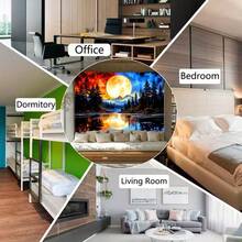 1 pièce Grande taille Impression numérique de paysage de forêt, lac et montagne de rêve. Tapisserie en polyester avec impression esthétique, décoration murale pour salon, chambre, bureau, maison, fête