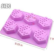 1-Piece 6-Cavity Honeycomb Bee Silicone Mold For Essential Oil Soap – With Heat-Resistant & Easy Release Properties, DIY Handmade Soap Making - Purple - View 3