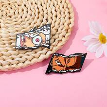 1/2pcs Classic Hot-Blooded Cartoon Anime One Piece Peripheral, Fashionable And Exquisite Enamel Craft Monkey D. Luffy, Roronoa Zoro Sharp And Domineering Eyes Brooch, Personalized Fashion Bag Decoration Suitable For Daily Wear Or As A Gift