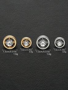 10 件/套镂空多层水钻圆形金属小纽扣，适用于婚纱、衬衫、开衫、毛衣、手工制作、DIY 配饰、珠宝、礼品盒 - 彩色 - 查看 8