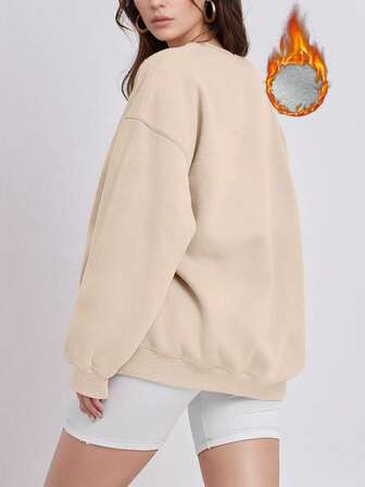 Women Sweatshirts Fleece Crew Neck Fall Winter Pullover Loose Sweater