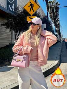 HoloChill Women's Casual Style Bow Tie Loose Fit Long Sleeve Hoodie Sweatshirt, Pink, 2025 Autumn/Winter New Arrival