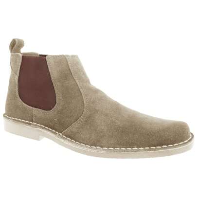 Roamers Mens Real Suede Classic Desert Boots (Taupe) - 60% Leather/20% TPR/20% Textile - (DF115)