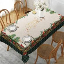Față de masă cu fructe în carouri de Crăciun, 1 buc/10 buc, potrivită pentru cină și picnic, față de masă impermeabilă și ușor de curățat pentru petrecere la masă, decor dreptunghiular pentru casă pentru masă, bar, masă de cafea, picnic în aer liber, terasă la restaurant, decor pentru petrecere, cadou pentru sărbători, utilizare în interior și exterior, disponibilă în mai multe dimensiuni