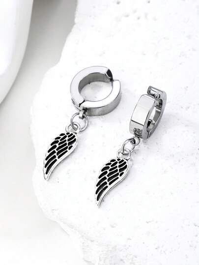1 Pair Zinc Alloy Eagle Eye Angel Wings Fashion Stainless Steel Earring Hooks