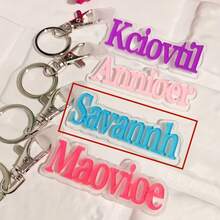 1 Pc Custom Acrylic Bag Tag Keychain 3D Backpack Tags Kids Tags Keychain Acrylic Name Tag Lunch Box Tag Luggage Tag Diaper Bag Tag Kids Backpack Tag Gift For Mom,Customized Keychains & Accessories,Easy Comfort,Apparel Accessories,Chic Autumn,Boyfriend,Girlfriend,Family,Friends - Silvery - View 35
