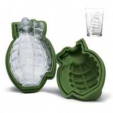 3pc Silicone Creative Bar Grenade Ice Lattice Mold - Flexible, Non-Stick, Easy Release, Durable, Heat Resistant, Versatile Cake, Chocolate, And Ice Cream Mold For Kitchen Baking And Decorating - Perfect For Homemade Treats And Gifts - Army Green - View 1