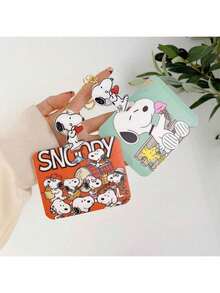 SNOOPY 1 件可爱卡通可伸缩卡夹、钥匙扣、工作证、饭卡、校园卡和公交卡保护套，横向风格 圣诞礼物、圣诞节、圣诞装饰 - 彩色 - 查看 7