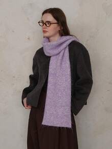 1 szt. damski szalik w kratę z mieszanki wełny, w jednolitym kolorze, swobodny, przyjazny dla skóry, odpowiedni na wyjścia, do codziennych dojazdów jesienią/zimą