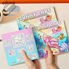 1pc SUNNY DAYS FUZZY BUDDIES Coloring Book [Cute] Kid Graffiti Painting Book Featuring Adorable Creatures Painting Book Montessori Drawing Toys Creative Gift .Easy To Color With Lines Colouring Books Featuring Plants Colouring Book Adults Gifts For Friends Couples&Family Back To School Season School Supplies. - 20x20cm 24pages - View 4