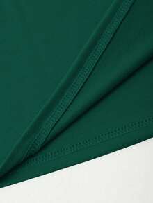 Plus Size Men's Summer Racing Letter Print Round Neck Short Sleeve Casual T-Shirt - Dark Green - View 4