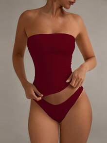 XLLAIS New Year Party Wear Sexy Strapless Basis Vest Fashion Solid Elastic Slim Fit Tube Top For Women Four Seasons Wear