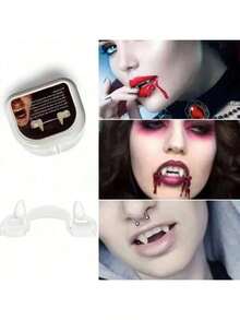 Nanh ma cà rồng một mảnh có răng có thể thu vào Phụ kiện Halloween Đạo cụ nhập vai Răng ma cà rồng thây ma Halloween Đạo cụ hóa trang Nanh đẫm máu cho bữa tiệc - Nhiều màu - Xem 4