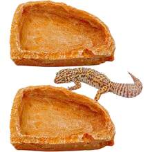 Plastik Reptilien Habitat Deko - Harz Reptilien Plattform, künstlicher Baumstamm Design - geeignet für Eidechsen, Geckos, Frosch Futterschalen, Schlangen Versteck, Einsiedlerkrebs Deko, Reptilien Terrarium