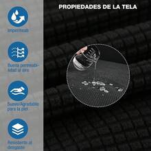 Funda para Sofá, Cubierta para Sofa 1 Plazas, Asiento de 70 "De Ancho, Protectores para Sala de Material Poliéster, Repelente al Agua, Suave con Elasticidad, Lavable en la Lavadora(Gris) - Negro - Ver 3