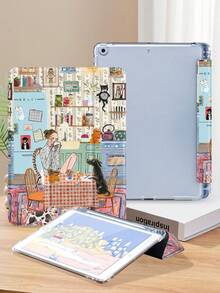 Kingsung Cute Animal Pattern Tablet Protective Case, Suitable For IPad 9.7/10.2/10.5/10.9/12.9/Pro 11 (10th Gen), Galaxy Tab S6 Lite 10.4", Kindle Paperwhite (12th Gen, 2024 Release), Kindle (11th Gen, 2022 Release), Soft Shock-Proof, Smart Stand/Auto Wake/Sleep Function - Multicolor - View 4