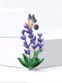 珐琅花胸针 - 奢华植物别针，适合女士中性宴会服装配饰/朋友聚会徽章礼物 - 花 - 查看 3