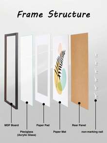 Blauesmeer Set Of 2 Picture Frames A3 - Black Picture Frame 30x42cm Wooden Frame, Plexiglas Poster Frame, Collage Poster Frame, Modern Poster Document Frame, MDF Photo Frame - Black - View 2