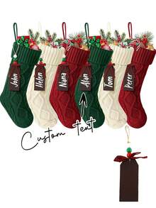One Personalized Christmas Stocking With Name, Custom Christmas Stocking, Home Christmas Decoration, Christmas Family Gift, Versatile, Durable, Decorative, Exquisite And Lovely, Colorful, Customizable, Personalized, Unique, Personalized Christmas Gift,Christmas Gift Supplies - Multicolor - View 11