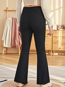 Girls' High Waist Criss-Cross Knit Flare Pants, Children's New Autumn Yoga Leggings, Flared Trousers, Outdoor Sports Pants