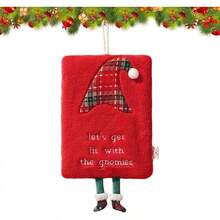 Toalla de cocina navideña, toalla de baño navideña, toalla gruesa de coral para colgar - toalla de cocina linda, toalla para secar las manos, patrón navideño - Sombrero de bruja - Ver 12
