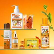 2pcs Turmeric Skincare Set, Turmeric Essential Oil + Turmeric Soap, Turmeric Serum + Turmeric Face Wash, Moisturizing, Brightening, Fragrant & Non-Irritating, Suitable For All Skin Types, Daily Skincare, Perfect Gift - Màu vàng - Xem 6