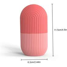 Roller Rodillo de Hielo para la Cara Agarre Antideslizante Rodillos de Hielo para la Cara Silicona Duradera Fácil Operación Molde de Hielo para Belleza Apriete (Azul) - Rojo - Ver 6