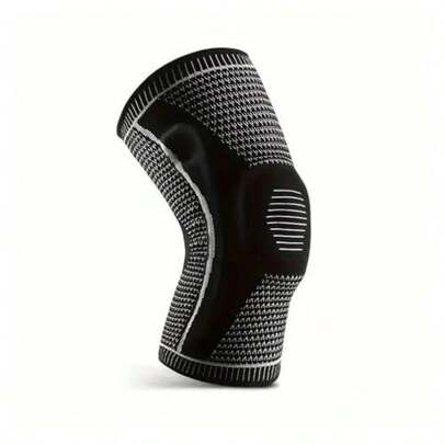 硅胶护膝，配有时尚侧边弹簧稳定器，适合居家锻炼和健身，保护膝盖。