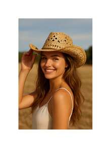 Country Fashion Hat Bamboo Fiber Virginia Style - Unisex - 米色 - 查看 5