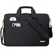 Funda para Laptop 15.6 pulgadas Bolsa para laptop para hombre y mujer Impermeable Portafolio Maletin para laptop Bolsas de Mensajero para Computadora para viajes de negocios,Negro - Negro - Ver 1